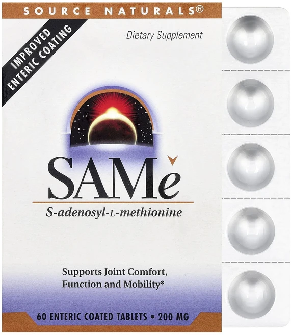 Source Naturals SAMe 장용성 정제 60정(1정당 200mg), SourceNaturalsSAMe200mg장용성정제60, 1개, 60정 - 쿠팡