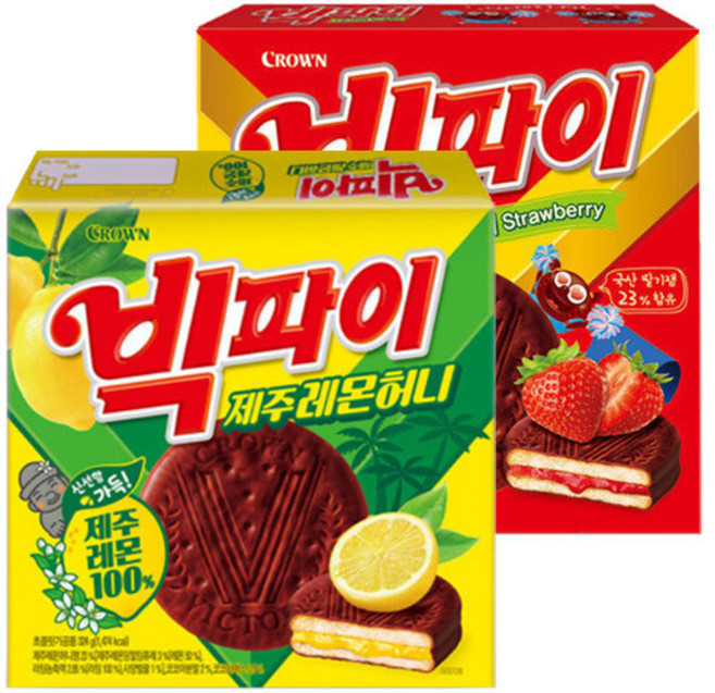 크라운 빅파이 딸기 +제주레몬허니 324g, 1세트, (총2개)