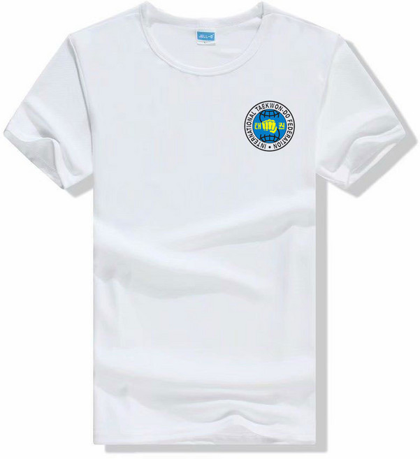 태권도품 겨루기 장비 ITF 태권도 반팔 티셔츠 남성 여성 크루넥 시원한 건조 편안한 프린트 훈련 여름, [06] Kid-XXXL, [04] style4, 1개