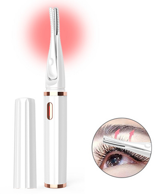 무선 속눈썹 고데기 온열 히팅 뷰러 컬링, 화이트