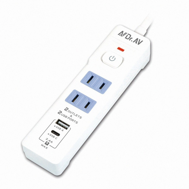 EC 炫麗 2P2插 2USB 四尺延長線 TX-722AC-4 白色, 1條