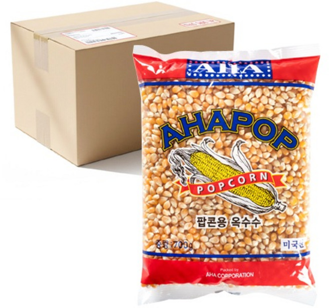 아하 팝콘용 옥수수 700g 12개입 1박스 씨즈닝솔트 무, 12개