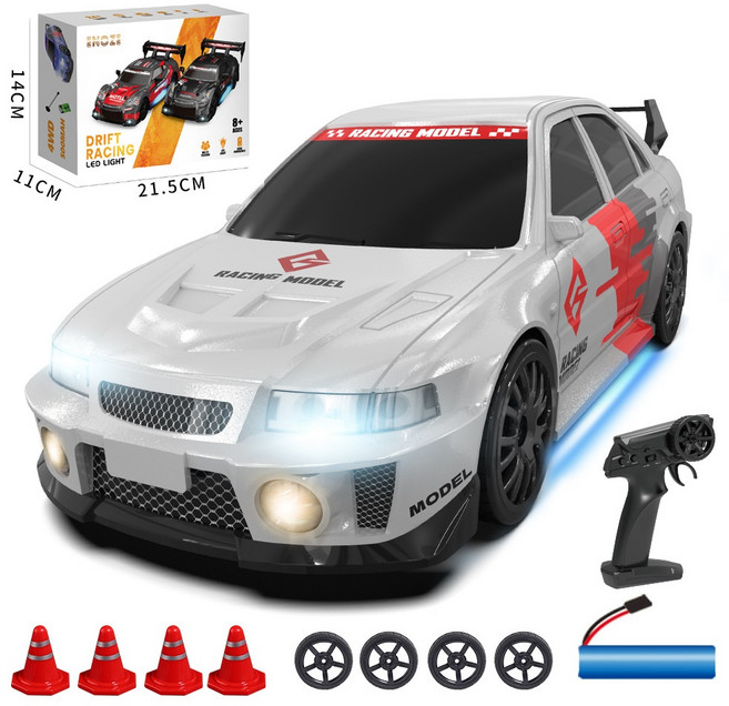 Hanika 1:24 무선조종 드리프트 레이싱 RC카, 1개, 화이트