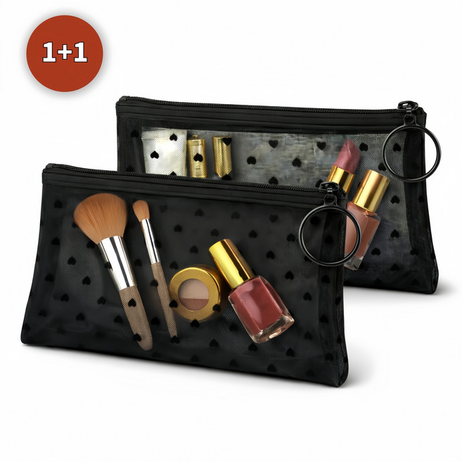 쓸리미너 파우치 메쉬 여성 화장품 수납 파우치 1+1