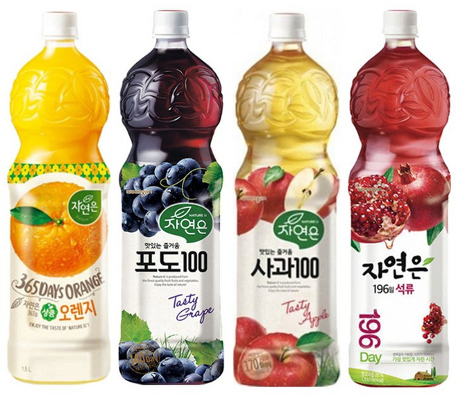 [마시자몰] 웅진 자연은 종합 1.5L 4종 오렌지 + 포도 + 사과 + 석류