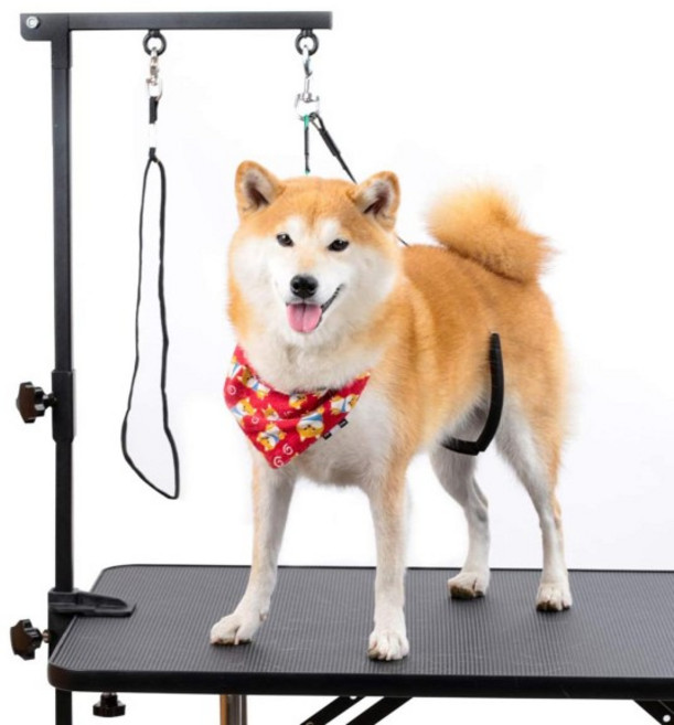 조절 가능하고 접이식인 애완견 미용 팔 클램프가 있는 목욕 테이블 금속 거치대, 1