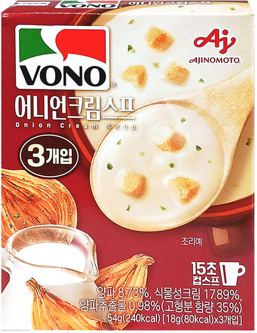 보노 컵스프 어니언크림스프 간단한아침식사, 10개, 54g
