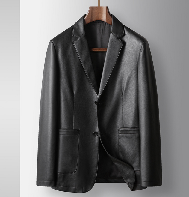 REZENZI 고급 양가죽 재킷 정장 재킷 100% 천연 양가죽 하이넥 슬림 가죽 재킷 YSY999