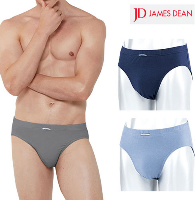 제임스딘 남성용 면스판 인밴드 삼각팬티 비비드 베이직 브리프 삼각팬티 3매입 세트 #010