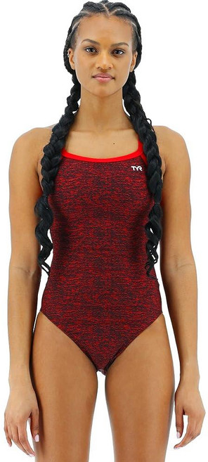 TYR 여성용 Durafast 엘리트 다이아몬드핏 수영복 178435, Red Lapped