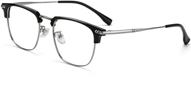 復古文藝方形半框眼鏡框