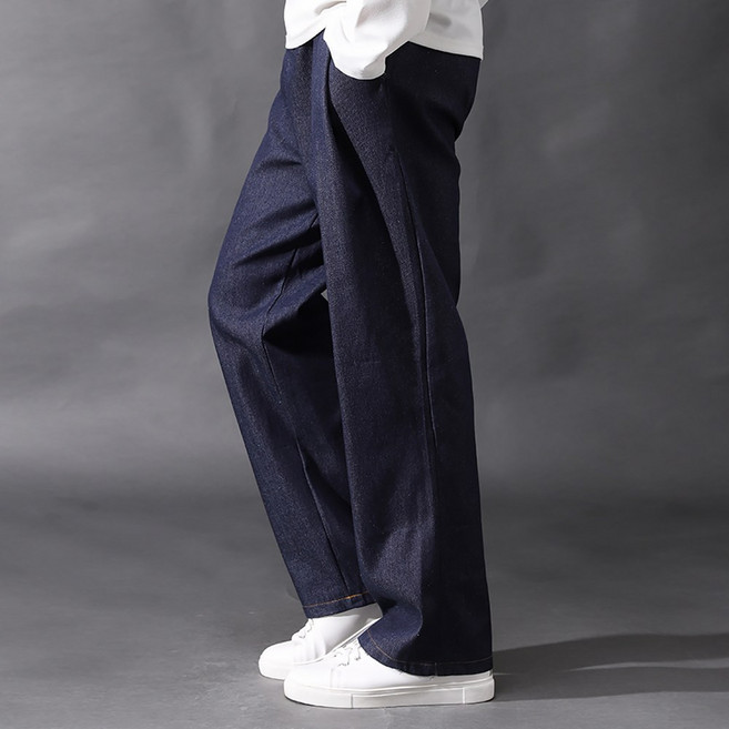 후앙스 핀턱 청 데님 와이드 밴딩 팬츠 TOCP-5543