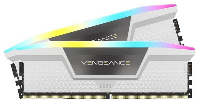CORSAIR Vengeance RGB DDR5 RAM 32GB (2x16GB) 6400 CL36 인텔 XMP iCUE 호환용 컴퓨터 메모리 화이트 (CMH32GX5M2B6400C, 32GB (2x16GB)_화이트, 2) 32GB 2x16GB - 화이트