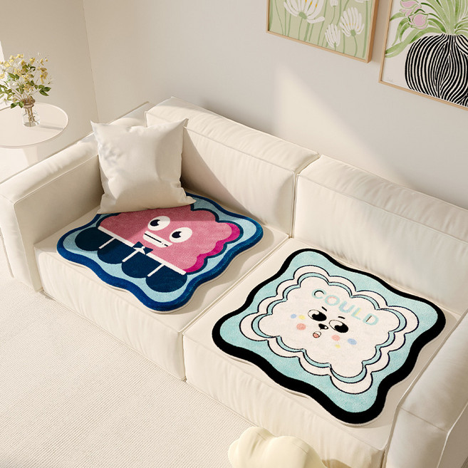 해피유통 귀여운 동물 캐릭터 디자인 어린이 및 성인용 매트 소파용 방석 쿠션, 40*40센티미터., 1