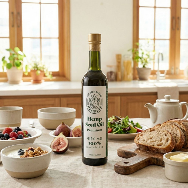 햄프리 대마씨오일 GRAS인증 피놀라품종 캐나다 프리미엄 엑스트라버진 햄프씨드오일 슈퍼푸드, 500ml, 1개
