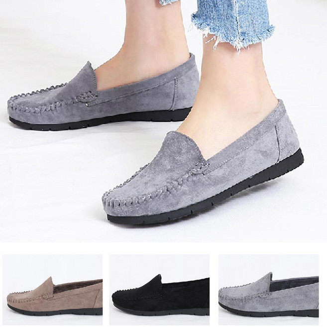 아크라 여성 겨울 세무 기모 플랫 어그 스웨이드 방한화 털모카신 털신 털단화 털로퍼