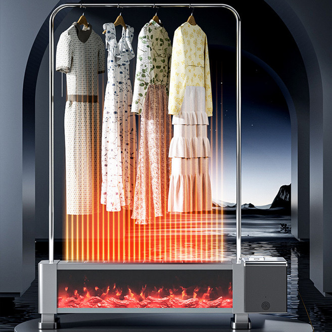 Apnoo 가정용 온풍기 전기히터 전기난로 난방기 사무실 업소용 거실 원룸 건조기 건조대, 온풍기 하나+빨래건조대