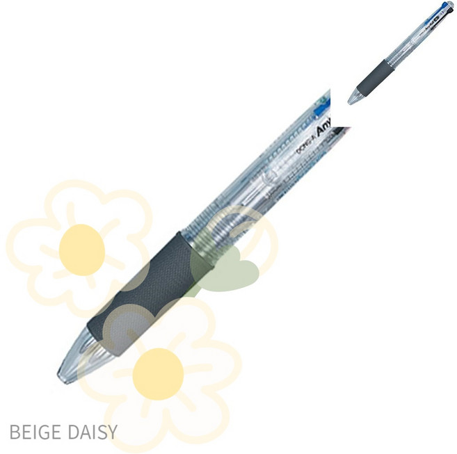 BG 빅4색볼펜 투명 동아 애니볼4색 볼펜 0.7mm