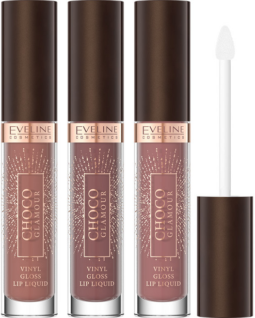 [공식수입] 에블린 비닐글로 립 리퀴드 (글로스+립스틱), 1개, 4.5ml, 초코글래머 립 리퀴드 색상 3종