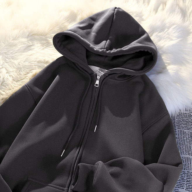 봄 가을 여성 후드 집업 캐주얼 여자 맨투맨 긴팔티 루즈핏 긴절기 야구복 기질 심플 데일리 후드 가디건 코트 LPC