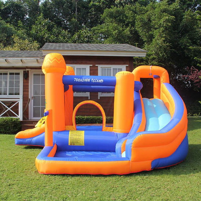 에어바운스미끄럼틀 풀장 닥터 돌핀 수영장 빠지 워터 파크, 노란 해적성 340 340 215 cm, 1개