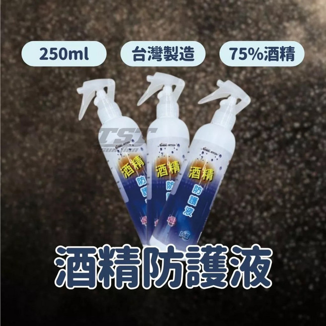 酒精防護液 250ml 台灣製造 75%酒精, 1個