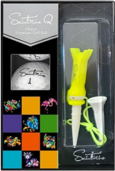 세인트나인 Q 골프공 3피스 3구+골프티 선물세트, 1세트, 3개입, 화이트+골프티