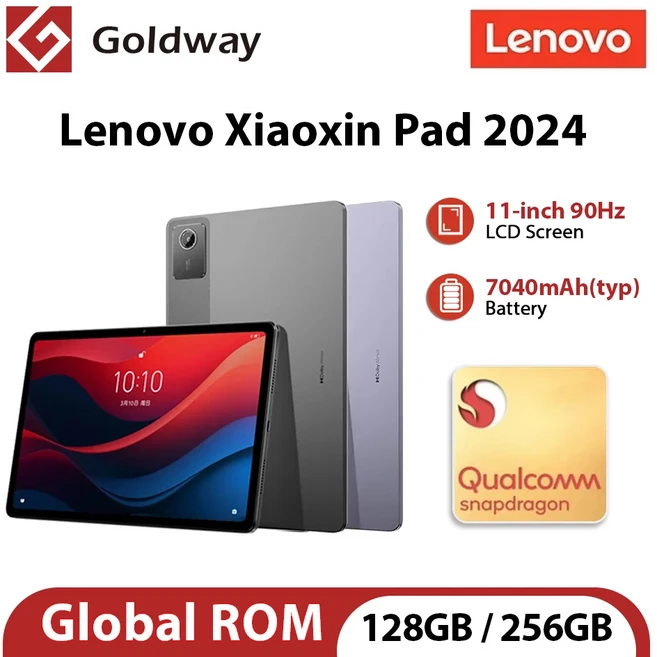 신상할인판매 글로벌 펌웨어 레노버 탭 샤오신 패드 2024 11\'\' 6GB / 8GB RAM 128GB ROM 스냅드래곤 685 7040mAh 배터리 Wifi 구글 플레이 태블, 기준, 28GB 128GB 그레이