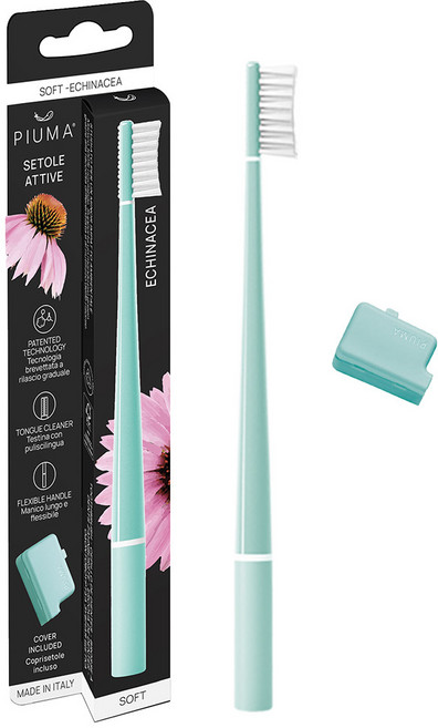 [PIUMA] 이태리 수입 피우마 치석제거 칫솔, 아쿠아그린, 1개, 1개입