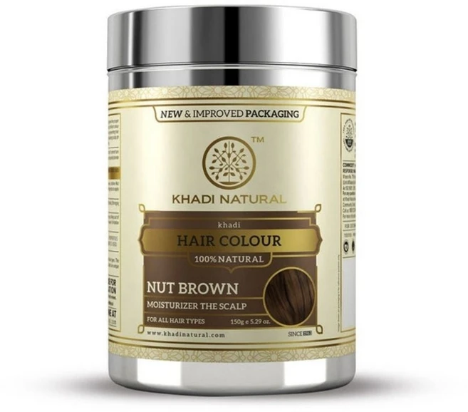 Khadi Natural 천연 허브 헤나 파우더 염색약 150g, 너트브라운 - 쿠팡