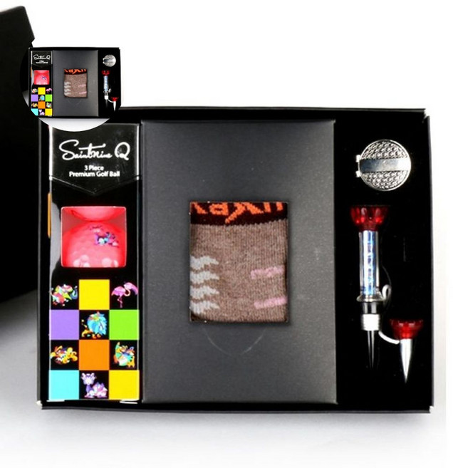 골프세트 카시야 골프 선물 기프트 양말 3구 B 세트, 자석티 퍼팅라인볼마커