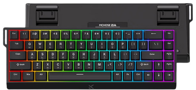 MCHOSE 에이스 68 프로급 게이밍 유선 키보드 퍼포먼스 버전, 블랙, 블루 아이스 마그네틱축, 제조사축