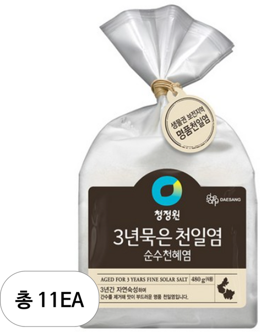 청정원 3년묵은 천일염, 480g, 11개