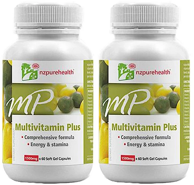 NZ Pure Health Multi Vitamin Plus 1500mg 엔젯 뉴질랜드 퓨어 헬스 멀티비타민 플러스 1500mg 60캡슐 2팩, 60정, 2개 - 쿠팡