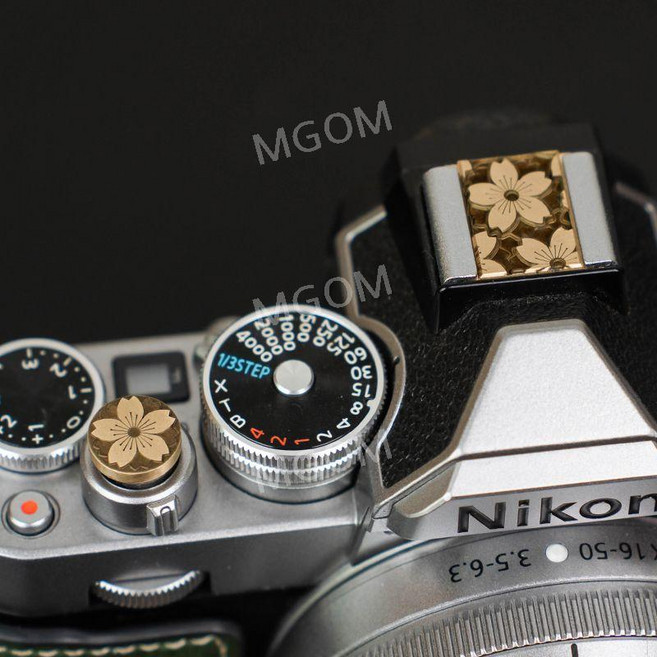 카메라 핫슈 커버 황동 악세사리 100주년 어댑터 셔터 버튼 ZfZfc Z30 Z50Z5, 사쿠라 황동+셔터, 1개