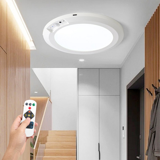 HK sell 브릴라 C타입 충전식 대용량 KC인증 배터리 LED 3컬러 상시가능 센서등, 원형, 1개