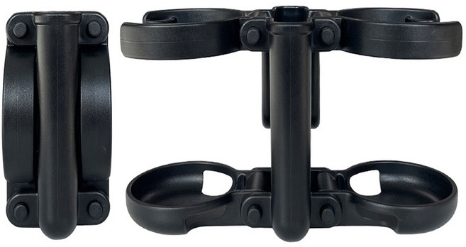 베베코지 유모차 컵홀더 2구 + 핸드폰 홀더 3in1 접이식 슬림형, 블랙