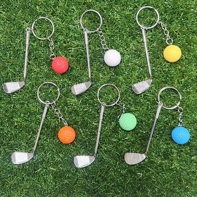 스포츠 키링 운동 동호회 키링 선물, 1개, 골프 주황