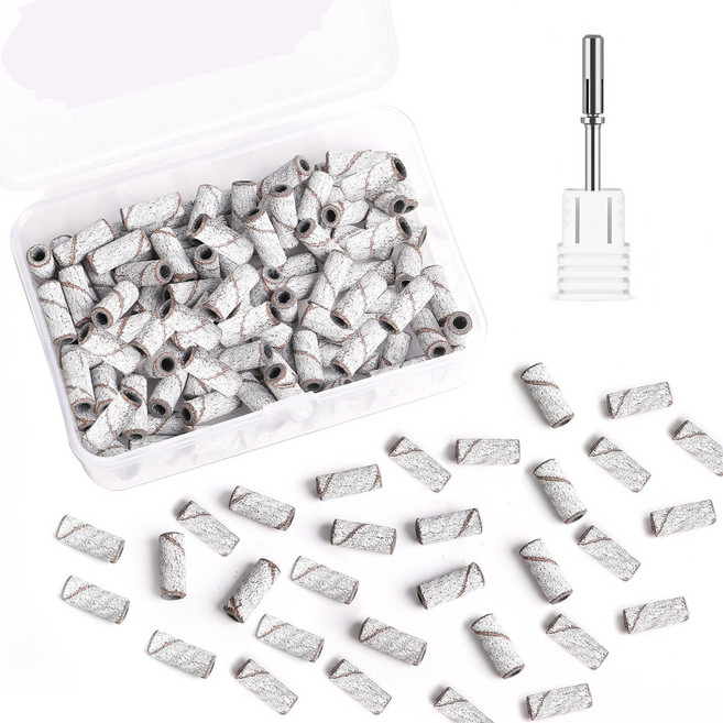 BQAN 100개 샌딩 밴드 3.1mm 맨드릴 240 그릿, 1세트, 샌딩 밴드 100개 + 드릴 비트 1개