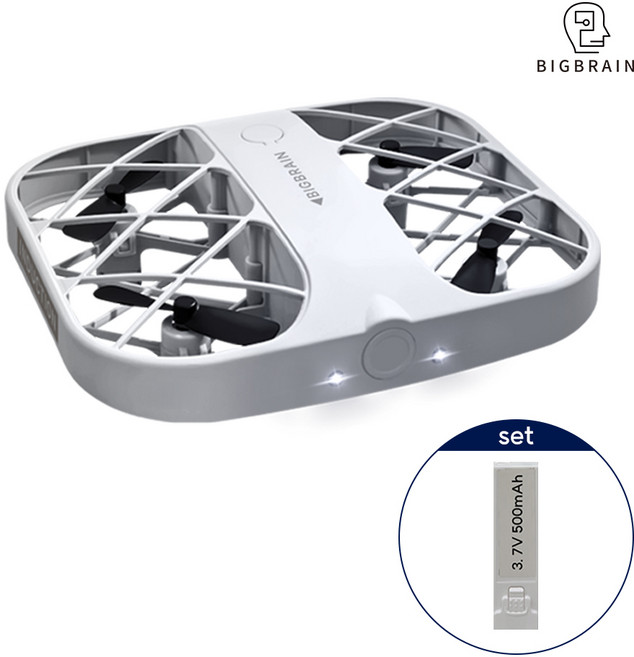 빅브레인 스마트 미니드론 입문용 장난감 선물 어린이, 화이트 x 1개, 1개