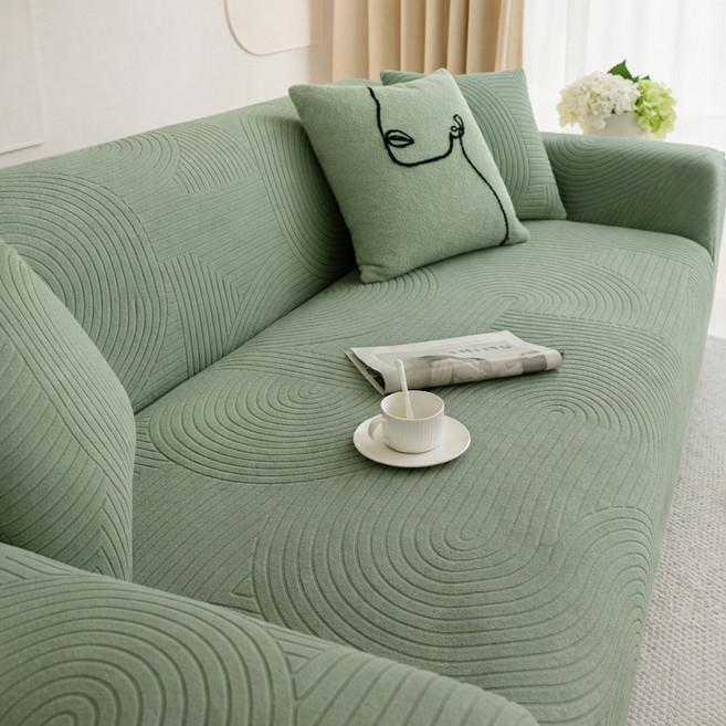커버무드 소프트 소파 커버 + 자체제작 고정 스펀지, 말차 그린, 1개