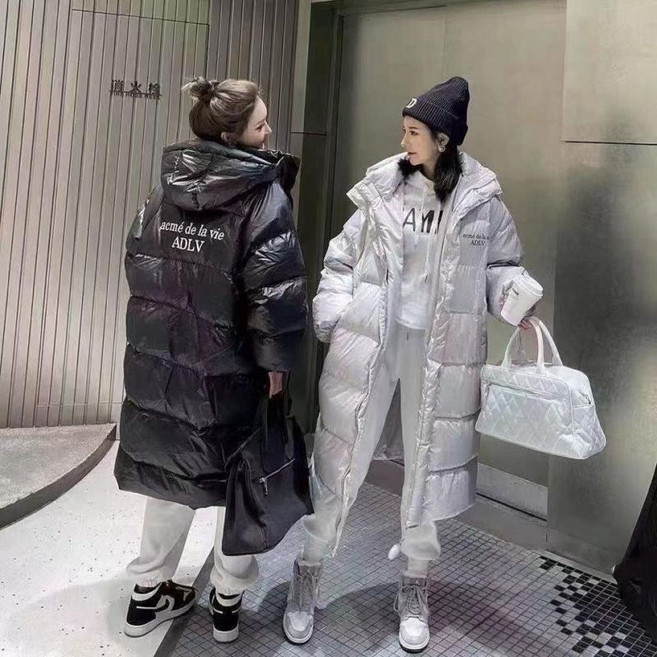 캐주얼 후드 롱패딩 캐주얼 하프 패딩점퍼 푹신한 롱 패딩집업 도툼 다운 점퍼 겨울 아우터 코트