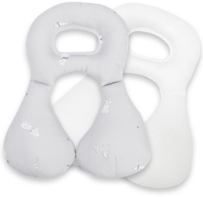 스칸디맘 카시트 유모차 넥필로우 짱구베개겸용 알러지프리 에어메쉬 유아 목쿠션 신생아 목베개, 해피퍼피