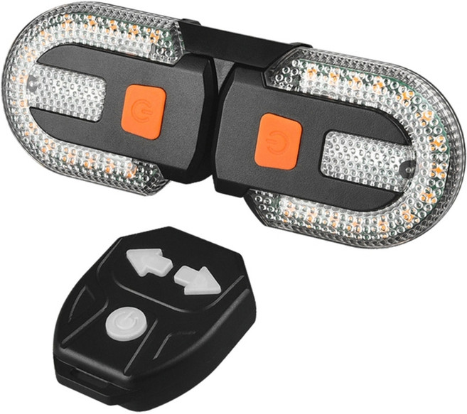 자전거 방향 지시등 충전식 LED 방향 지시등 야간 원격 제어 기능이 있는 방수 자전거 경고등, 13291 * 중국 × 1개, 1개