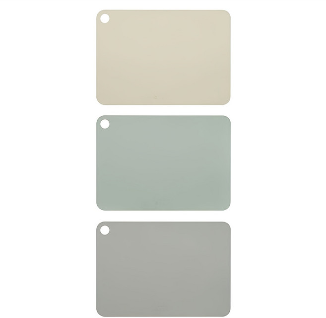 글라스락 베이비 TPU 이유식 도마 3종 세트, 크림베이지+리프그린+애쉬그레이, 1세트, 크림베이지 + 리프그린 + 애쉬그레이