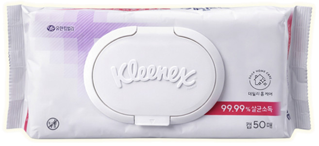 크리넥스 데일리 소독티슈 50매 캡형, 1개, 50매입