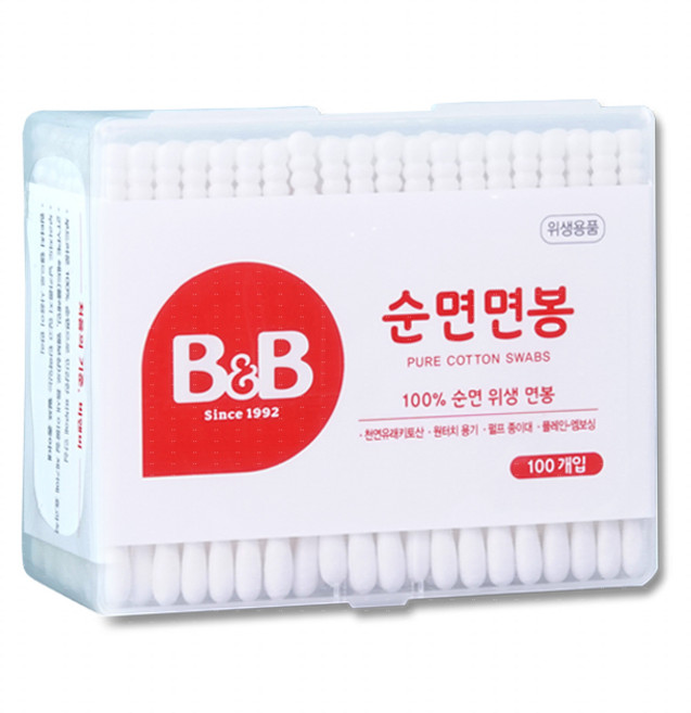 비앤비 유아 면봉, 100개입, 1개