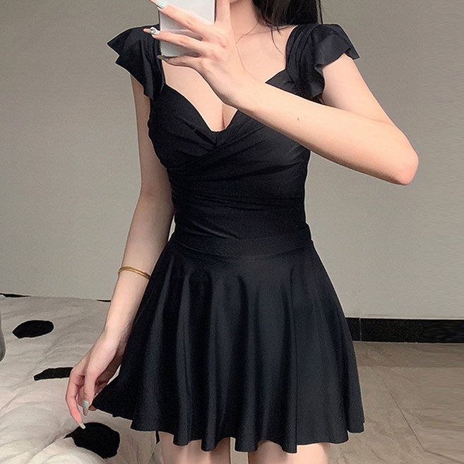 모노키니 호텔 호캉스수영복 프릴 모노키니, 핑크