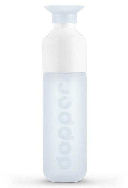 Preserve Dopper 재사용 가능한 물병 BPA 프리 식기 세척기 사용 가능 - 슬림한 조명 및 내구성 배낭 사무실 운동 달리기 자전거 스포츠용 432.3, 퓨어 화이트