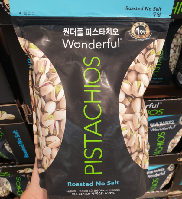 원더풀 무염 피스타치오, 900g, 1개